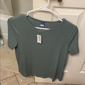 Old Navy Women's Short Sleeve Ribbed Tee - Sage